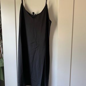 Black satin mini dress!